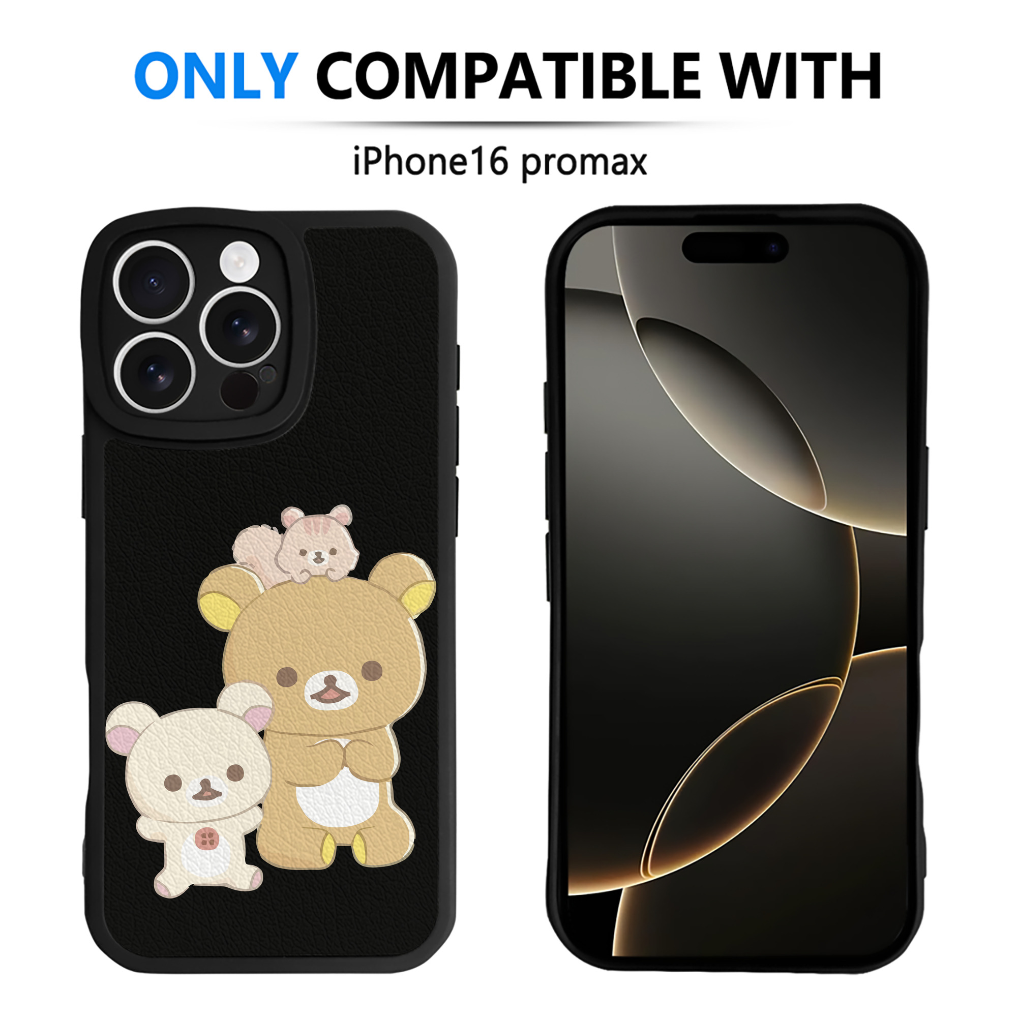 （画像用） リラックマ リラックマ キイロイトリ Rilakkuma Korilakkuma Kiiroitori 【iPhone 16シリーズ対応】シリコンスマホケース（レザー調） 材質：シリコン